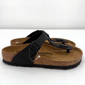NWT Birkenstock Women's Gizeh Black Birko-Flor Thong Sandals Size 37